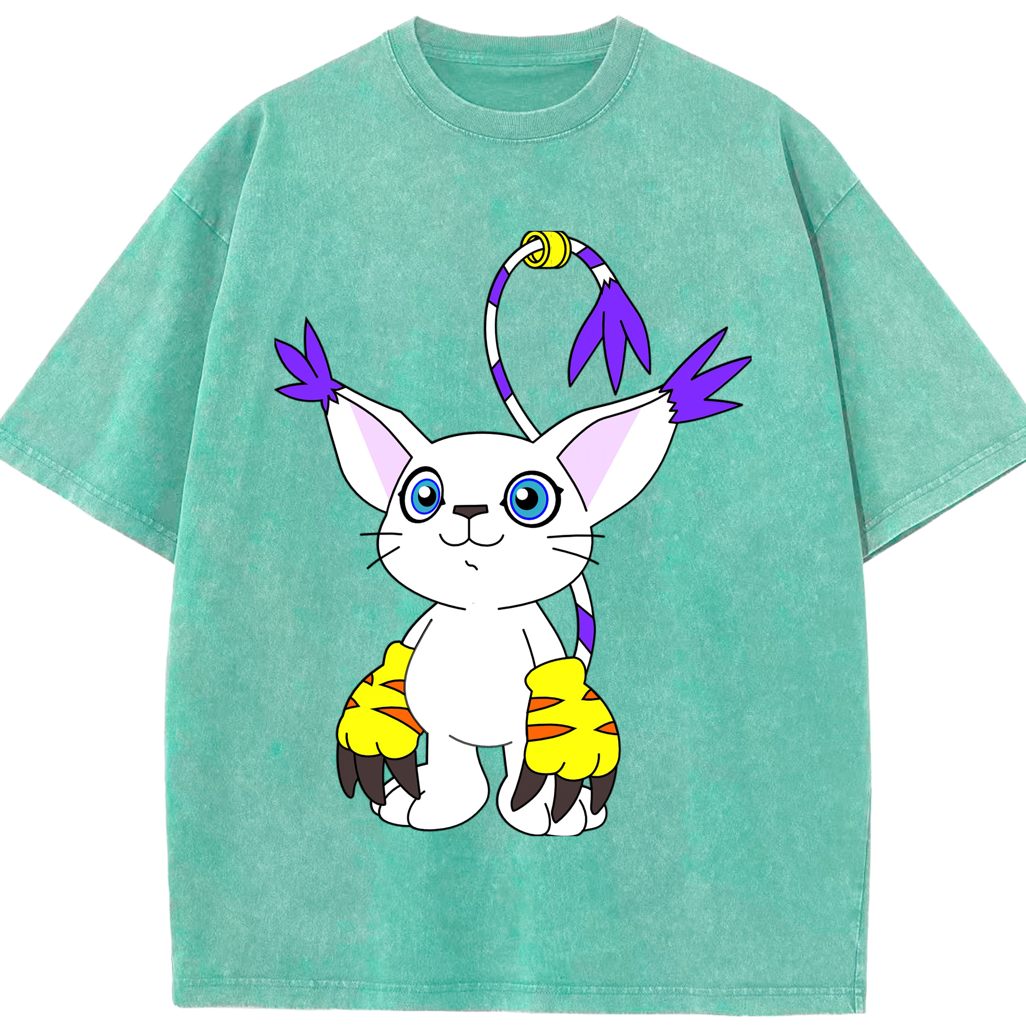（画像用） Digimon デジタルモンスター/デジモン 綿100% ヴィンテージ風 半袖Tシャツ（フロントプリント）